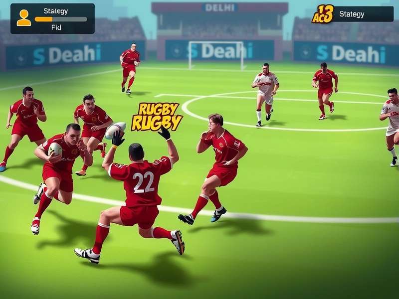 Rugby Aces Delhi community event showing players competing